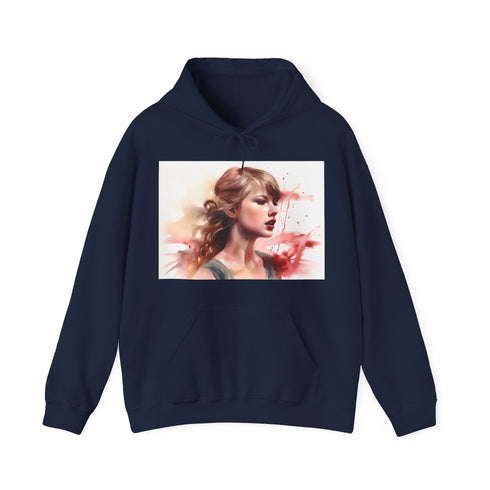 Navy Taylor Swift inspired hoodie, soft cotton with subtle artistic nod