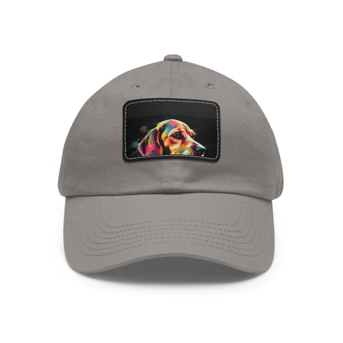 Beagle Babe Baseball Cap in White with Light Brown Patch