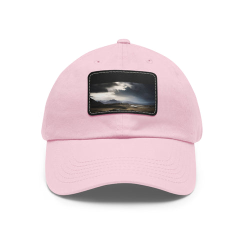 Icelandic Adventure Snapback Cap in White with Light Brown Patch