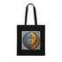 Cosmic Harmony Tote Bag - Black Cotton Mandala Design Tote