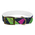 Neon graffiti dog collar with bright urban pattern for trendy pups.