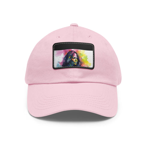 First Lady Neon Dreams Baseball Cap in White with Light Brown Patch