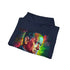 Tom Hanks Neon Watercolor Hoodie in Navy, Size S Textured Unisex Sweatshirt