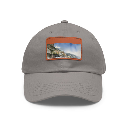 Amalfi Coast Dreams Baseball Cap with Light Brown Rectangle Patch