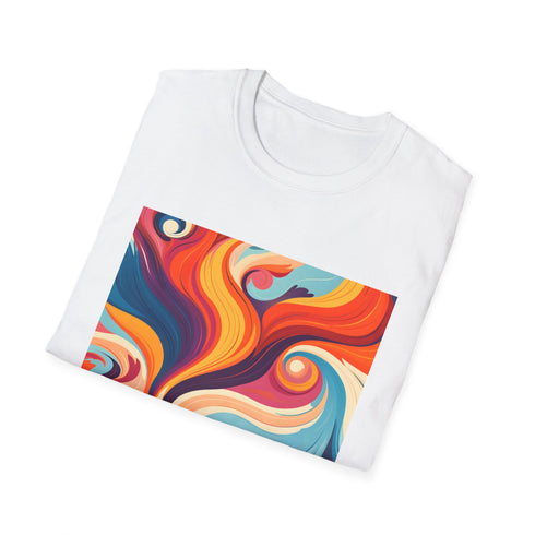 Retro vibes charcoal t-shirt in regular fit with groovy pattern.