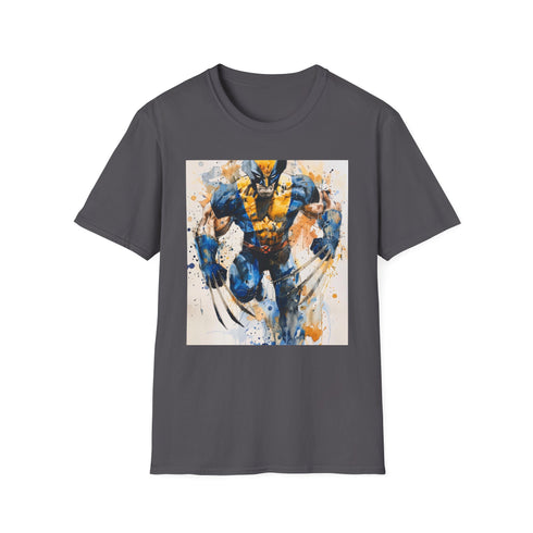 Wolverine Navy Cotton Crew Neck Superhero T-Shirt Iconic Mutant Design.