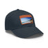 Malibu Beach themed white baseball cap with light brown patch.