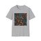 Ocean themed charcoal crew neck t-shirt, cotton fabric, summer pick.