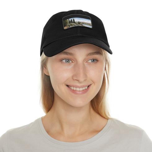Kiwi Lake Adventure Baseball Cap in White with Light Brown Patch