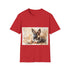 German Shepherd Watercolor Tee in Charcoal, size S for men and women.