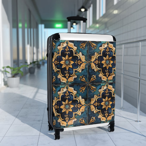 Artisan tile pattern small black travel bag Wanderlust collection.