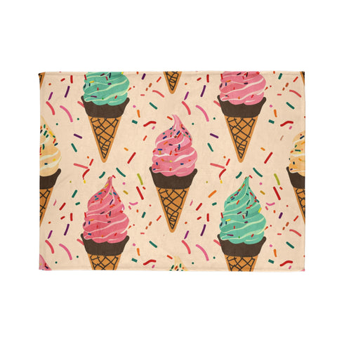 Whimsical ice cream cone blanket in stella rosa black.