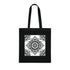 Mindful Mandala Tote Bag in Black Cotton Tote with Intricate Pattern