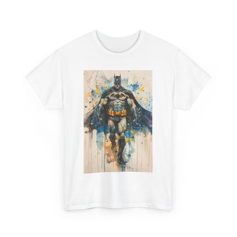 Batman logo white cotton crew neck tee, regular fit.