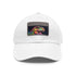 Neon Trex Watercolor Baseball Cap, White with Light Brown Patch