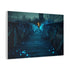 Bioluminescent Vines on a Ghost Bridge — Canvas Wall Art — Side Profile & Stretched Corner Detail