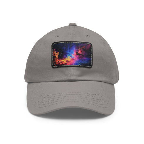 Galactic Glow Baseball Cap in White with Light Brown Patch