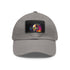 Neon watercolor Steve Jobs cap with light brown rectangle patch.