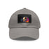 Neon watercolor Steve Jobs cap in white with light brown patch.