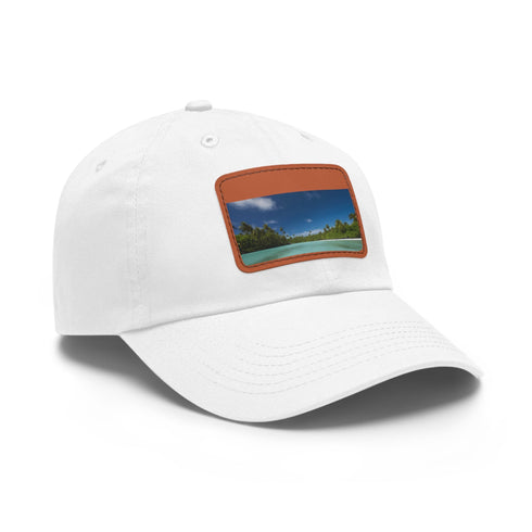 Aitutaki Paradise Cap in White with Light Brown Patch