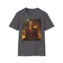 Charcoal cotton T-shirt with vibrant Avatar-inspired elemental design