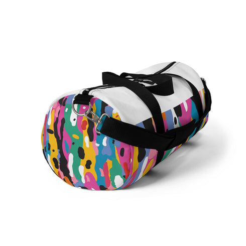 Bright abstract duffel bag with bold, vibrant seamless pattern - travel essential