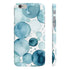 Glossy slim phone case with mesmerizing seamless eyes pattern in icy blue.