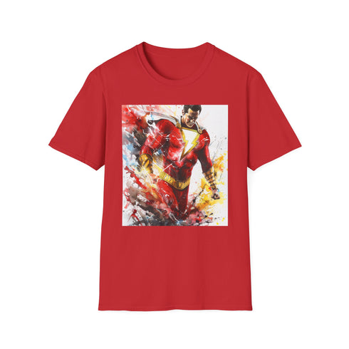 Shazam Charcoal T-Shirt Lightning Design Billy Batsons Superhero Tee DC Comics