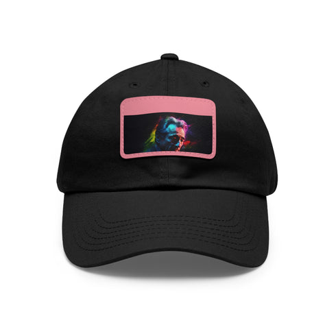 De Niros Denim Crown White Baseball Cap with Light Brown Patch