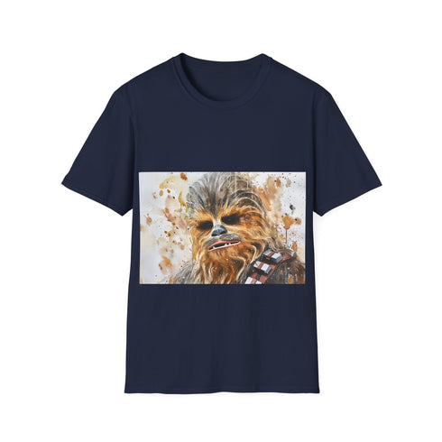 Charcoal Chewbacca watercolor tshirt with soft cotton crew neck design