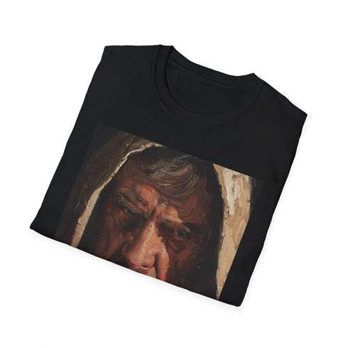 Charcoal crew neck T-shirt with Obi-Wan Kenobi vibrant portrait