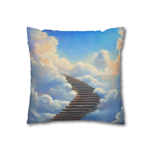 A Staircase Leading to the Clouds Representing Ambi Double-Sided Square Cushion Cover