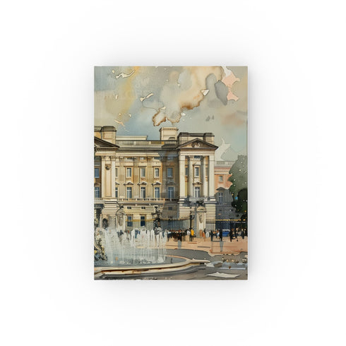 Royal Reflections Buckingham Palace Journal: Capture royal memories with this elegant watercolor-covered journal, perfect for history buffs and London lovers. High-quality and versatile, makes a great gift! Shop now.