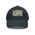 Watermelon Hawaiian print cap in white with light brown patch.