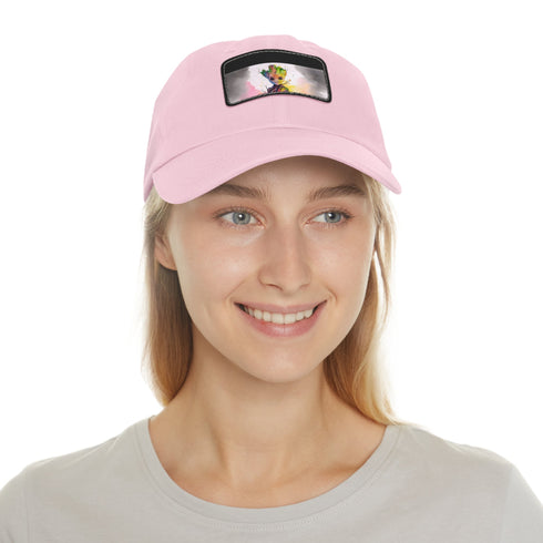 Neon Watercolor Baby Groot Baseball Cap, White/Light Brown Rectangle Unisex Hat