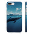Minimalist matte whale phone case for iPhone 7 Plus and 8 Plus.