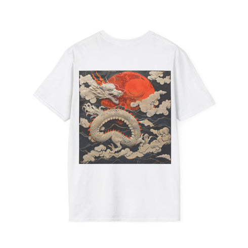 Japanese Dragon Soars Graphic Charcoal Tshirt