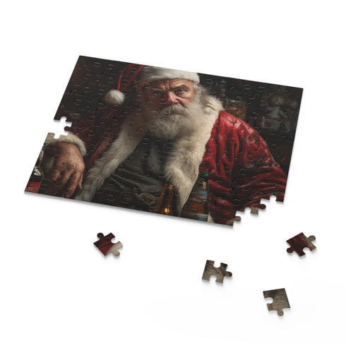 Spooky cave bad Santa jigsaw puzzle for Halloween fun at home.