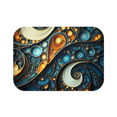Modern fractal pattern bath mat for stylish bathrooms.