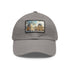 Stylish white cotton hat with Louvre Paris watercolor design.