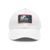 Congo Rainforest Watercolor Cap in White with Light Brown Rectangle Patch