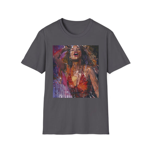 Queen Bey concert watercolor t-shirt, charcoal, regular fit, crew neck.
