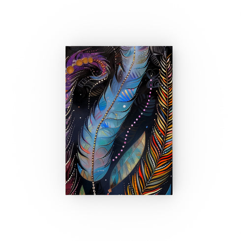 Whispers of Wanderlust Bohemian Feather Journal - High-quality, versatile, and stylish notebook perfect for all seasons. Makes a great gift.