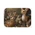 Whimsical woodland creature bath mat with forest fantasy theme.