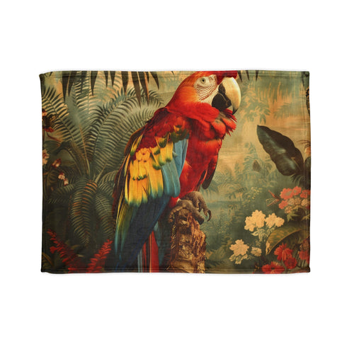 Cozy jungle canopy themed sublimation blanket for restful sleep.