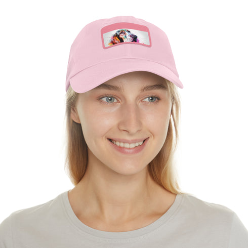 Basset Hound baseball cap with light brown patch, comfortable and stylish.