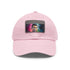 Neon watercolor Ronaldo cap in white with light brown patch.