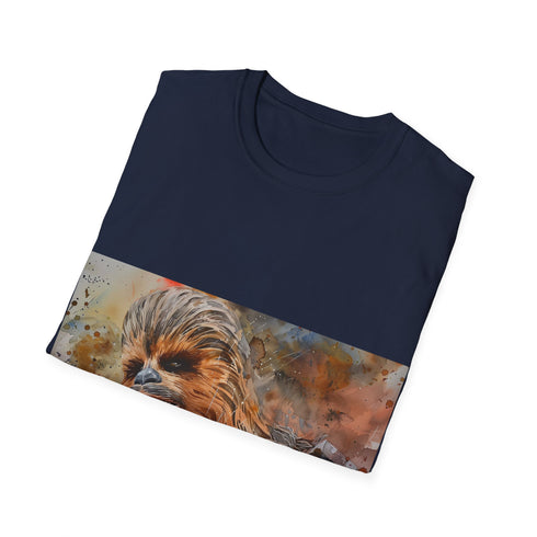 Chewbacca Watercolor Tee in Charcoal: Wookiee graphic printing.
