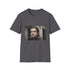 Charcoal crew neck cotton T-shirt with timeless Hollywood charisma design