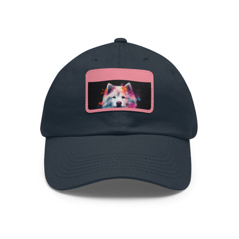 Fluffy Pup Paradise Baseball Cap in White with Light Brown Patch
